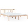 Estructura de cama de madera maciza 140x190 cm de vidaXL, Camas y somieres - Ref: Foro24-814864, Precio: 96,73 €, Descuento: %