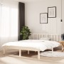 White solid wood bed frame 140x190 cm by vidaXL, Beds and slatted bases - Ref: Foro24-814865, Price: 107,62 €, Discount: %