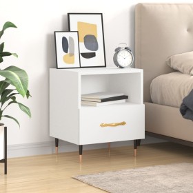 Engineered wood white bedside table 40x35x47.5 cm by vidaXL, Nightstands - Ref: Foro24-827388, Price: 41,21 €, Discount: %