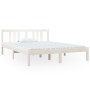 White solid wood bed frame 140x190 cm by vidaXL, Beds and slatted bases - Ref: Foro24-814865, Price: 107,62 €, Discount: %