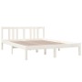 White solid wood bed frame 140x190 cm by vidaXL, Beds and slatted bases - Ref: Foro24-814865, Price: 107,62 €, Discount: %