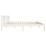 White solid wood bed frame 140x190 cm by vidaXL, Beds and slatted bases - Ref: Foro24-814865, Price: 107,62 €, Discount: %