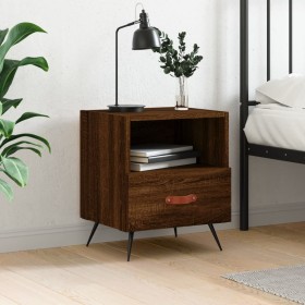 Brown oak engineered wood bedside table 40x35x47.5 cm by vidaXL, Nightstands - Ref: Foro24-827386, Price: 46,83 €, Discount: %