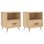 Mesita noche 2 uds madera ingeniería roble Sonoma 40x35x47,5 cm de vidaXL, Mesitas de noche - Ref: Foro24-827379, Precio: 70,...