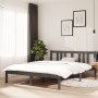 Gray solid wood bed frame 140x190 cm by vidaXL, Beds and slatted bases - Ref: Foro24-814866, Price: 113,99 €, Discount: %