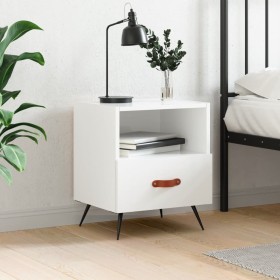 Engineered wood bedside table in glossy white, 40x35x47.5cm by vidaXL, Nightstands - Ref: Foro24-827376, Price: 43,99 €, Disc...