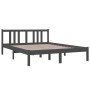 Gray solid wood bed frame 140x190 cm by vidaXL, Beds and slatted bases - Ref: Foro24-814866, Price: 113,99 €, Discount: %