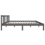 Gray solid wood bed frame 140x190 cm by vidaXL, Beds and slatted bases - Ref: Foro24-814866, Price: 113,99 €, Discount: %