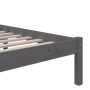 Gray solid wood bed frame 140x190 cm by vidaXL, Beds and slatted bases - Ref: Foro24-814866, Price: 113,99 €, Discount: %