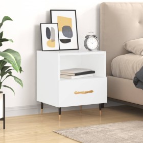 Glossy white engineered wood bedside table 40x35x47.5cm by vidaXL, Nightstands - Ref: Foro24-827392, Price: 44,98 €, Discount: %