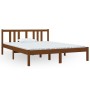 Estructura de cama madera maciza marrón miel 140x190 cm de vidaXL, Camas y somieres - Ref: Foro24-814867, Precio: 132,99 €, D...