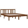 Estructura de cama madera maciza marrón miel 140x190 cm de vidaXL, Camas y somieres - Ref: Foro24-814867, Precio: 132,99 €, D...