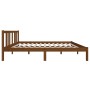 Estructura de cama madera maciza marrón miel 140x190 cm de vidaXL, Camas y somieres - Ref: Foro24-814867, Precio: 132,99 €, D...