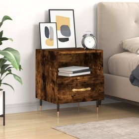 Smoked oak engineered wood bedside table 40x35x47.5 cm by vidaXL, Nightstands - Ref: Foro24-827398, Price: 29,99 €, Discount: %