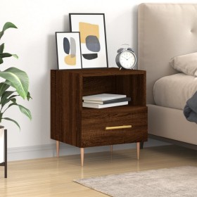 Brown oak engineered wood bedside table 40x35x47.5 cm by vidaXL, Nightstands - Ref: Foro24-827418, Price: 41,99 €, Discount: %