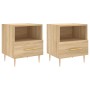 Nightstand 2 pcs engineered wood Sonoma oak 40x35x47.5 cm by vidaXL, Nightstands - Ref: Foro24-827411, Price: 68,74 €, Discou...