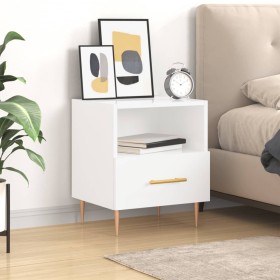 Glossy white engineered wood bedside table 40x35x47.5cm by vidaXL, Nightstands - Ref: Foro24-827408, Price: 43,99 €, Discount: %