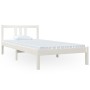 White solid wood bed frame 90x200 cm by vidaXL, Beds and slatted bases - Ref: Foro24-814870, Price: 75,61 €, Discount: %