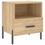 Engineered wood nightstand in Sonoma oak, measuring 40x35x47.5 cm. by vidaXL, Nightstands - Ref: Foro24-827458, Price: 44,53 ...