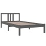 Estructura de cama madera maciza gris 90x200 cm de vidaXL, Camas y somieres - Ref: Foro24-814871, Precio: 78,87 €, Descuento: %