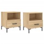 Mesita noche 2 uds madera ingeniería roble Sonoma 40x35x47,5 cm de vidaXL, Mesitas de noche - Ref: Foro24-827443, Precio: 64,...