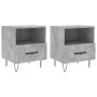 Nightstand 2 pcs concrete gray engineered wood 40x35x47.5cm by vidaXL, Nightstands - Ref: Foro24-827429, Price: 66,77 €, Disc...