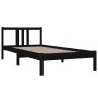 Estructura de cama madera maciza negro 90x200 cm de vidaXL, Camas y somieres - Ref: Foro24-814873, Precio: 76,70 €, Descuento: %