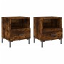 Bedside table 2 units smoked oak engineered wood 40x35x47.5cm by vidaXL, Nightstands - Ref: Foro24-827447, Price: 57,72 €, Di...