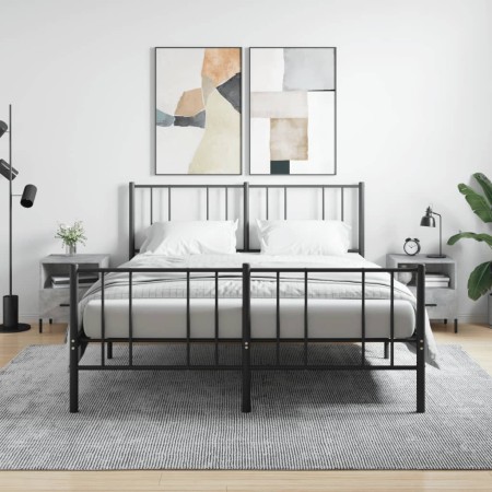 Mesita noche 2 uds madera ingeniería gris hormigón 40x35x47,5cm de vidaXL, Mesitas de noche - Ref: Foro24-827461, Precio: 66,...