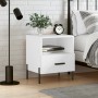 Glossy white engineered wood bedside table 40x35x47.5cm by vidaXL, Nightstands - Ref: Foro24-827456, Price: 40,22 €, Discount: %