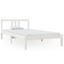 White solid wood bed frame 100x200 cm by vidaXL, Beds and slatted bases - Ref: Foro24-814875, Price: 83,34 €, Discount: %