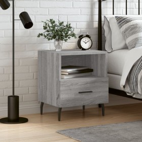 Mesita de noche madera de ingeniería gris Sonoma 40x35x47,5 cm de vidaXL, Mesitas de noche - Ref: Foro24-827480, Precio: 46,9...