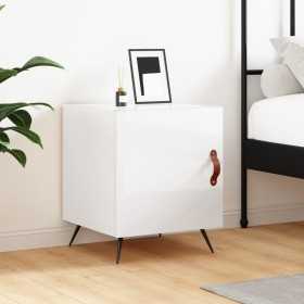 Glossy white engineered wood bedside table 40x40x50 cm by vidaXL, Nightstands - Ref: Foro24-827504, Price: 41,10 €, Discount: %