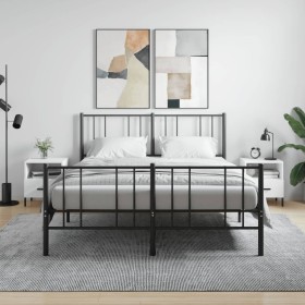 Mesita noche 2 uds madera ingeniería blanco brillo 40x35x47,5cm de vidaXL, Mesitas de noche - Ref: Foro24-827457, Precio: 88,...