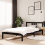 Black solid wood bed frame 100x200 cm by vidaXL, Beds and slatted bases - Ref: Foro24-814878, Price: 92,99 €, Discount: %