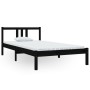 Black solid wood bed frame 100x200 cm by vidaXL, Beds and slatted bases - Ref: Foro24-814878, Price: 92,99 €, Discount: %