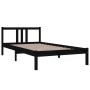 Black solid wood bed frame 100x200 cm by vidaXL, Beds and slatted bases - Ref: Foro24-814878, Price: 92,99 €, Discount: %