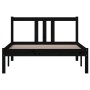 Black solid wood bed frame 100x200 cm by vidaXL, Beds and slatted bases - Ref: Foro24-814878, Price: 92,99 €, Discount: %