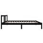 Black solid wood bed frame 100x200 cm by vidaXL, Beds and slatted bases - Ref: Foro24-814878, Price: 92,99 €, Discount: %