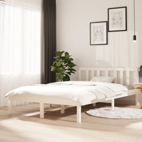 White solid wood bed frame 120x200 cm by vidaXL, Beds and slatted bases - Ref: Foro24-814880, Price: 103,99 €, Discount: %