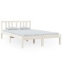 White solid wood bed frame 120x200 cm by vidaXL, Beds and slatted bases - Ref: Foro24-814880, Price: 103,53 €, Discount: %