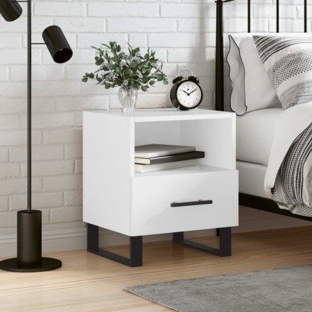 Glossy white engineered wood bedside table 40x35x47.5cm by vidaXL, Nightstands - Ref: Foro24-827488, Price: 51,99 €, Discount: %