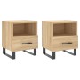 Mesita noche 2 uds madera ingeniería roble Sonoma 40x35x47,5 cm de vidaXL, Mesitas de noche - Ref: Foro24-827491, Precio: 81,...