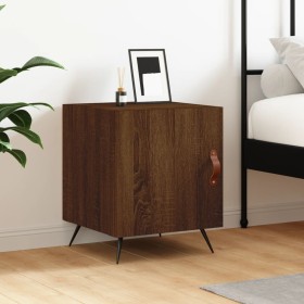 Engineered wood brown oak bedside table 40x40x50 cm by vidaXL, Nightstands - Ref: Foro24-827514, Price: 28,83 €, Discount: %