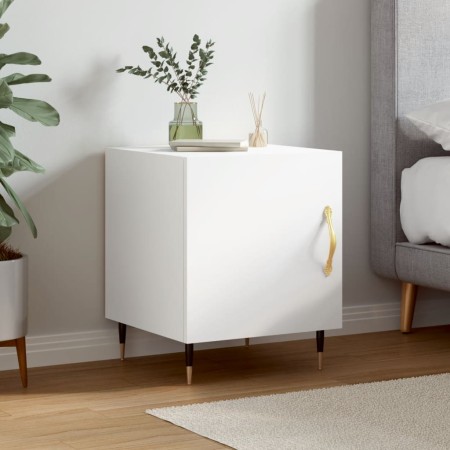 Engineered wood white bedside table 40x40x50 cm by vidaXL, Nightstands - Ref: Foro24-827516, Price: 27,99 €, Discount: %