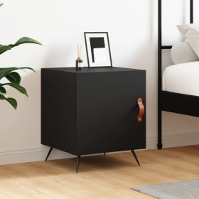 Engineered wood black bedside table 40x40x50 cm by vidaXL, Nightstands - Ref: Foro24-827502, Price: 38,94 €, Discount: %