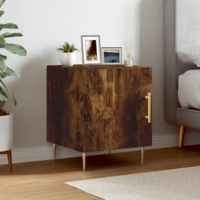 Engineered wood smoked oak bedside table 40x40x50 cm by vidaXL, Nightstands - Ref: Foro24-827542, Price: 27,15 €, Discount: %