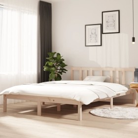 Solid wood bed frame 140x200 cm by vidaXL, Beds and slatted bases - Ref: Foro24-814884, Price: 100,09 €, Discount: %