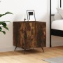 Smoked oak engineered wood bedside table 40x40x50 cm by vidaXL, Nightstands - Ref: Foro24-827510, Price: 37,87 €, Discount: %