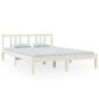 White solid wood bed frame 140x200 cm by vidaXL, Beds and slatted bases - Ref: Foro24-814885, Price: 108,21 €, Discount: %